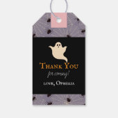 Spooky Een Halloween Motieven Roze 1e Verjaardag Cadeaulabel (Achterkant)