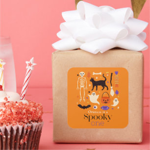 Spooky Een Halloween Motieven Sinaasappel 1e Verja Vierkante Sticker