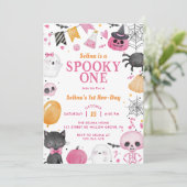 Spooky Een Halloween Schattige Ghost Verjaardagsfe Kaart (Staand voorkant)