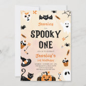 Spooky Een Halloween Schattige Ghost Verjaardagsfe Kaart (Voorkant)