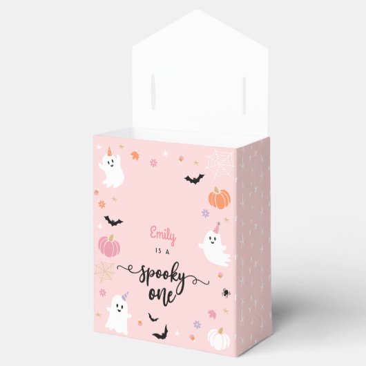 Spooky Een Halloween Schattige Roze Spook 1e Verja Bedankdoosjes (Geopend)