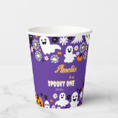 Spooky een Halloween verjaardag groovy retro madel Papieren Bekers (Achterkant)