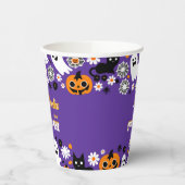 Spooky een Halloween verjaardag groovy retro madel Papieren Bekers (Links)