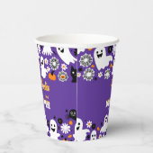 Spooky een Halloween verjaardag groovy retro madel Papieren Bekers (Rechts)