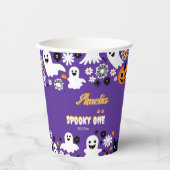 Spooky een Halloween verjaardag groovy retro madel Papieren Bekers (Voorkant)