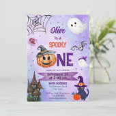 Spooky een Halloween verjaardagsfeestje sjabloon Kaart (Staand voorkant)