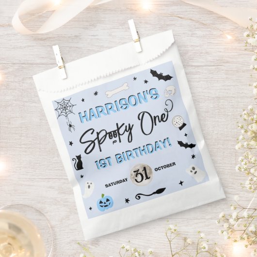 Spooky één! Jongens Halloween 1e verjaardagsfeestj Bedankzakje (Geknipt)