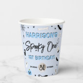 Spooky één! Jongens Halloween 1e verjaardagsfeestj Papieren Bekers (Achterkant)