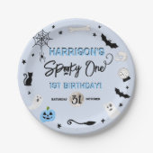 Spooky één! Jongens Halloween 1e verjaardagsfeestj Papieren Bordje (Voorkant)