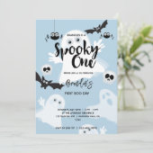 Spooky Een Leuke 1e Verjaardag Ghost Boys Hallowee Kaart (Staand voorkant)