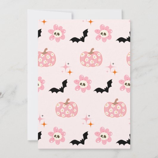 Spooky een leuke geest Roze meisje eerste verjaard Kaart (Achterkant)