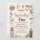 Spooky Een Leuke Ghost Halloween 1e Verjaardag Kaart (Voorkant)