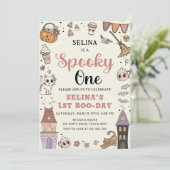 Spooky Een Leuke Ghost Halloween 1e Verjaardag Kaart (Staand voorkant)