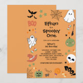 Spooky Een Leuke Ghost Halloween 1e Verjaardag Kaart (Voorkant / Achterkant)