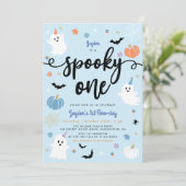 Spooky Een Leuke Ghost Halloween 1e Verjaardag Kaart (Staand voorkant)