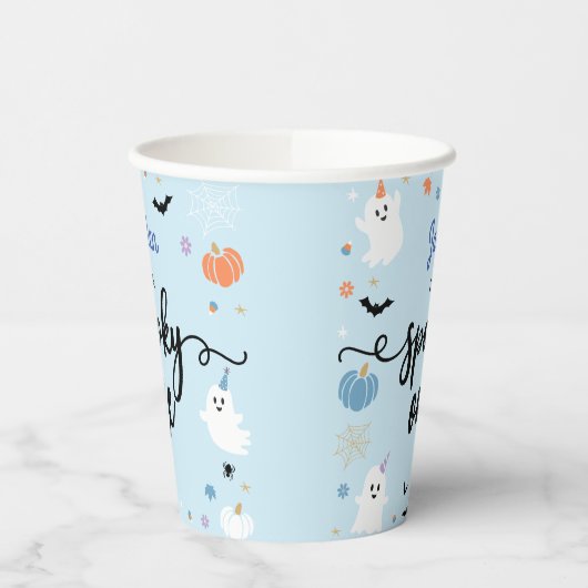 Spooky Een Leuke Ghost Halloween 1e Verjaardag Papieren Bekers (Links)