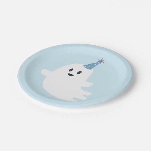 Spooky Een Leuke Ghost Halloween 1e Verjaardag Papieren Bordje (Gekanteld)