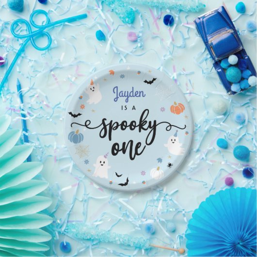Spooky Een Leuke Ghost Halloween 1e Verjaardag Papieren Bordje (Feest)