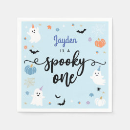 Spooky Een Leuke Ghost Halloween 1e Verjaardag Servet