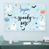 Spooky Een Leuke Ghost Halloween 1e Verjaardag Spandoek (Beurs)
