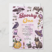 Spooky Een Leuke Halloween 1e Verjaardag uitnodigi Kaart (Voorkant)