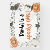 Spooky Een Leuke Halloween 1e Verjaardagsbanner Spandoek (Verticaal)