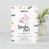 Spooky Een Meisje 1e Boo-Day Halloween Verjaardag Kaart (Staand voorkant)