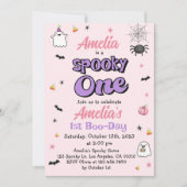 Spooky Een Meisje Halloween 1e Verjaardag Schattig Kaart (Voorkant)