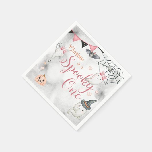 Spooky een meisje Halloween 1e verjaardag Servet (Hoek)