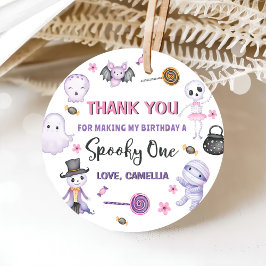 Spooky Een Meisjes Halloween 1e Verjaardag Bedankjes Labels