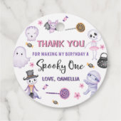 Spooky Een Meisjes Halloween 1e Verjaardag Bedankjes Labels (Achterkant)