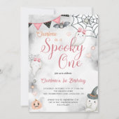 Spooky Een Meisjes Halloween 1e Verjaardag Kaart (Voorkant)