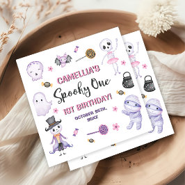 Spooky Een Meisjes Halloween 1e Verjaardag Servet