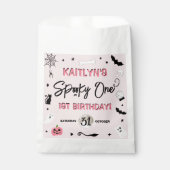 Spooky één! Meisjes Halloween 1e verjaardagsfeestj Bedankzakje (Voorkant)