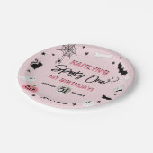 Spooky één! Meisjes Halloween 1e verjaardagsfeestj Papieren Bordje (Gekanteld)