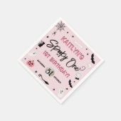 Spooky één! Meisjes Halloween 1e verjaardagsfeestj Servet (Hoek)