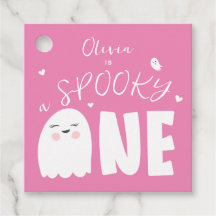 Spooky Een Meisjes Roze Spook Halloween 1e Verjaar