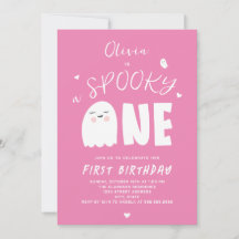 Spooky Een Meisjes Roze Spook Halloween 1e Verjaar