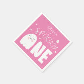 Spooky Een Meisjes Roze Spook Halloween 1e Verjaar Servet (Hoek)