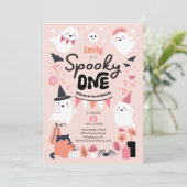 Spooky Een Schattige Spook 1e Verjaardagsfeest Kaart (Staand voorkant)