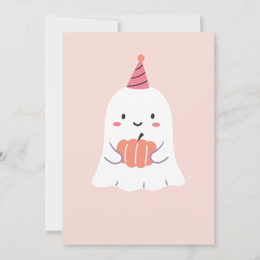 Spooky Een Schattige Spook 1e Verjaardagsfeest Kaart (Achterkant)