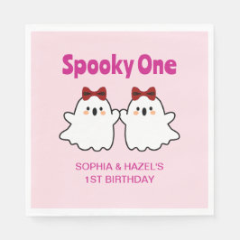 Spooky Een Schattigee Tweeling Meisjes Halloween 1 Servet