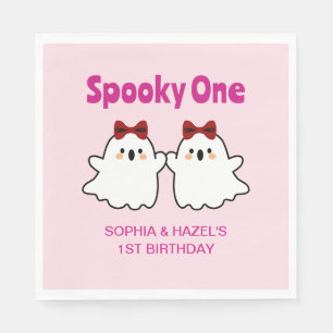 Spooky Een Schattigee Tweeling Meisjes Halloween 1 Servet