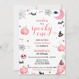 Spooky Een Verjaardag Roze Ghost Kaart