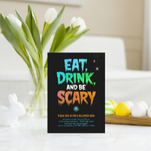 Spooky 'Eet Drink en wees eng' Halloween-feest Briefkaart