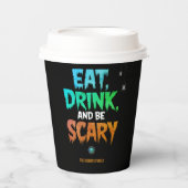 Spooky 'Eet Drink en wees eng' Halloween-feest Papieren Bekers (Voorkant)
