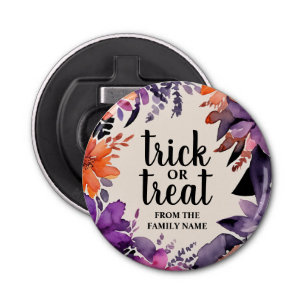 Spooky Elegance Halloween Bloemen Krans Collectie Button Flesopener