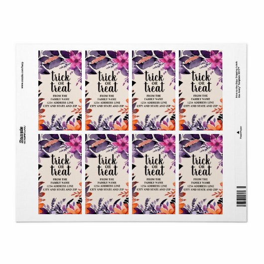 Spooky Elegance Halloween Bloemen Krans Collectie Etiket (Full Sheet)