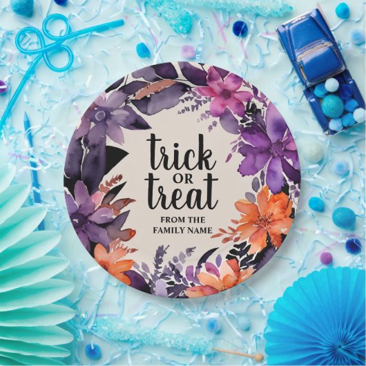 Spooky Elegance Halloween Bloemen Krans Collectie Papieren Bordje (Feest)