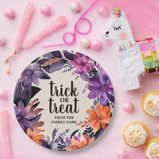 Spooky Elegance Halloween Bloemen Krans Collectie Papieren Bordje (Feest)